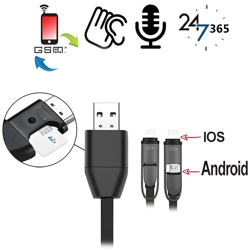 GSM-Abhörgerät im Handyladekabel