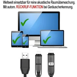 GSM-Abhörgerät im Handyladekabel