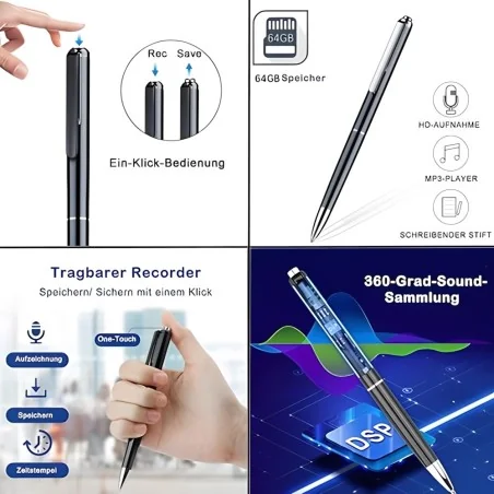 Kugelschreiber SPY-Recorder, VAS, 64GB