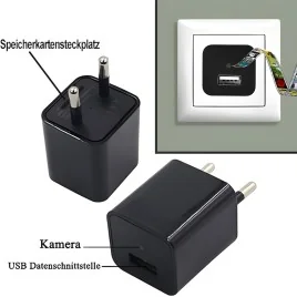 WIFI HD-SpyCam im Mini-USB-Netzteil, 128 Gb