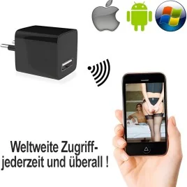 WIFI HD-SpyCam im Mini-USB-Netzteil, 128 Gb