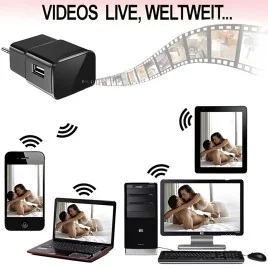 IP-HD SpyCam im USB-Netzteil, 128 Gb