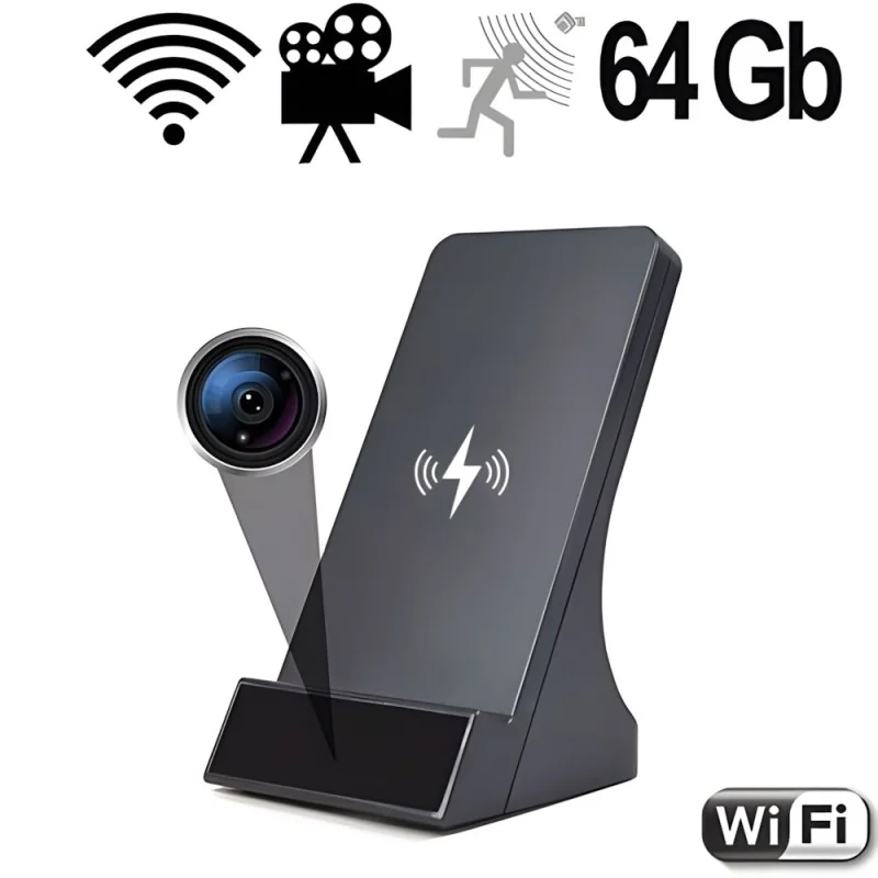 IP-LAN-HD-SpyCam in Handy-Ladestation