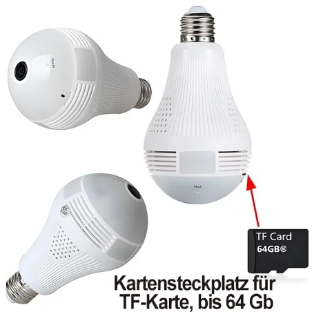 WIFI HD-SpyCam in LED-Lampe
