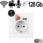 IP-HD-Spycam in Wandsteckdose, 2xUSB