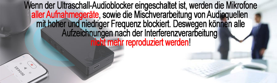 Ultraschall-Audioblocker zur Störung von Mikrofonaufzeichnungen