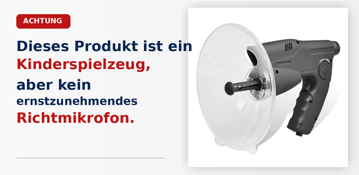 Kundenbewertungen zu einem ungeeigneten Parabol-Richtmikrofon